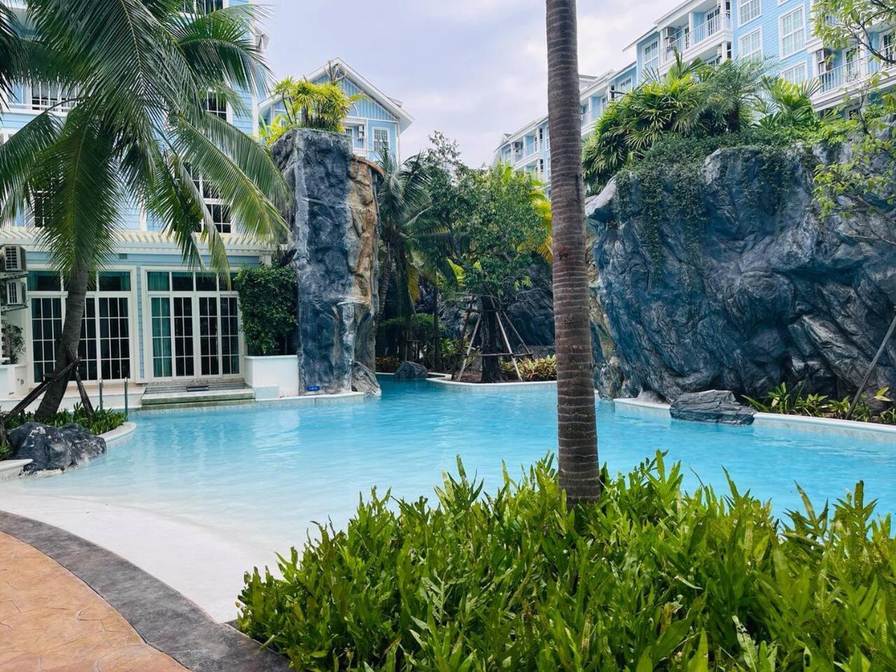 Grand Florida芭提雅带免费游泳池温泉和健身房和办公区水上花园公寓e208 Na Chom Thian Exteriér fotografie